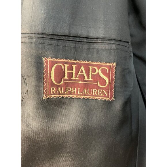 Chaps Ralph Lauren Mountain States CO Black Wool Blazer 48L EUC USA Gold 7197 - Picture 7 of 9